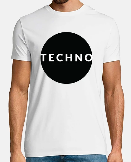 T-shirt cerchio di tipografia minimalista techno