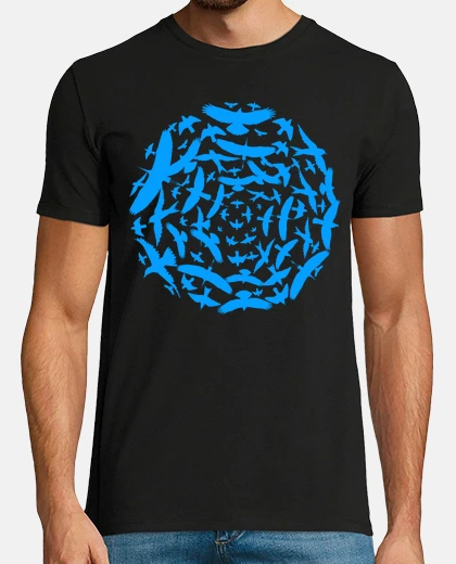 T-shirt cerchio di uccelli