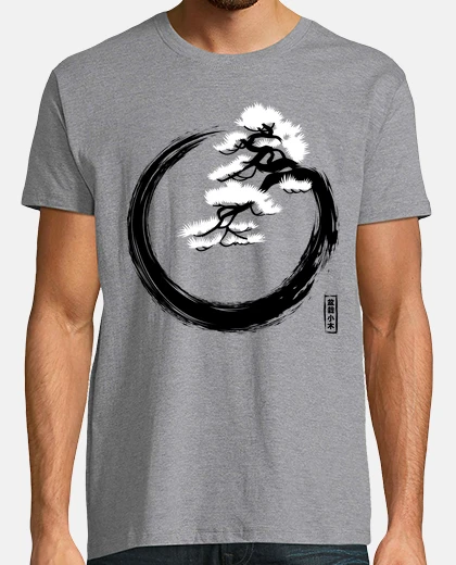 T-shirt cerchio zen con bonsai