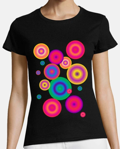 Tee-shirt cercles sur fond noir