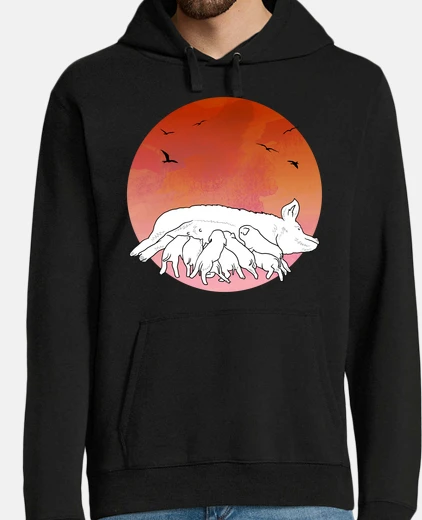 Sudadera cerda amamantando a sus pequeños lechones criador