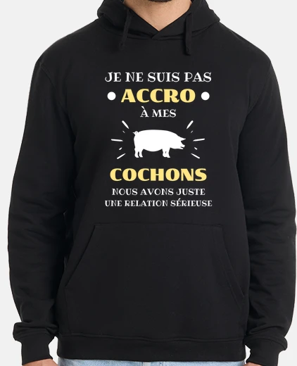 Sudadera cerdo adicto humor hombre cerdo