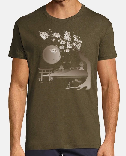 Playera Cerezo Japonés sepia
