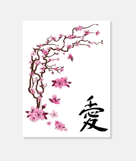 Cerezo japonés - caligrafía 