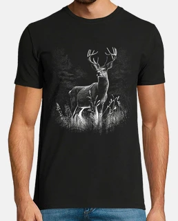 Cerf dans les bois , magnifique dessin réaliste 