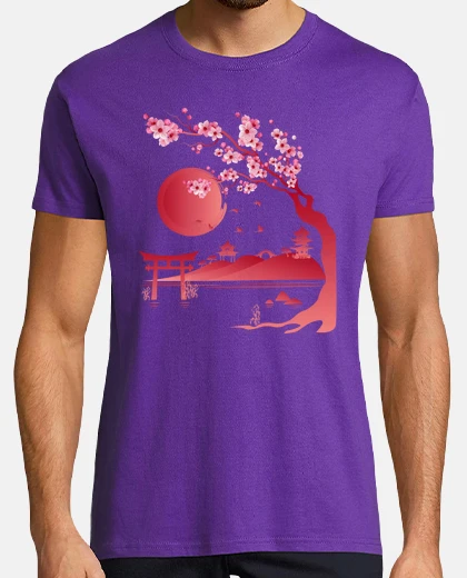 Tee-shirt cerise japonaise rouge