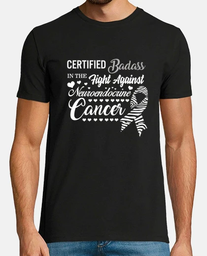 Tee-shirt Certified Badass In The Fight Against Neuroendocrine Cancer Awareness NET Warrior Zebra Ribbon Famil