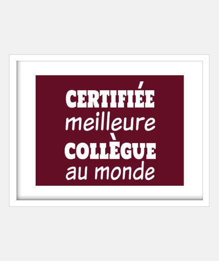 Cadre certifiée meilleure collègue au monde