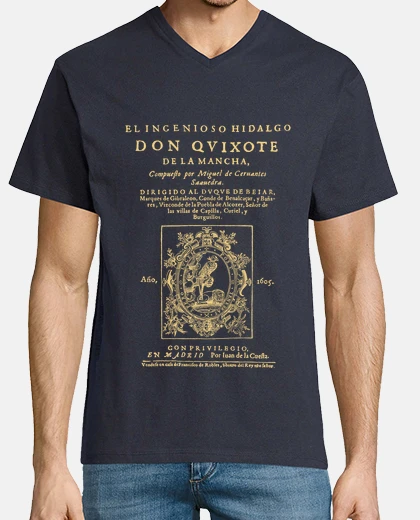 T-shirt cervantes. don chisciotte (tee scure)