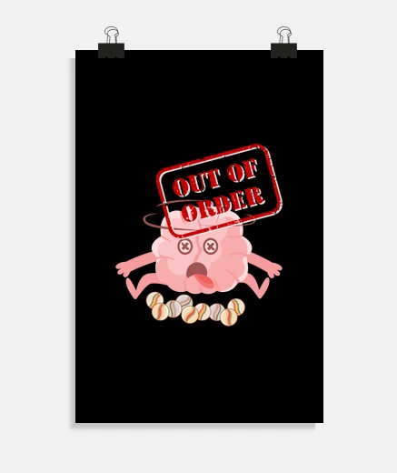 Poster cerveau cassé en panne billes perdues