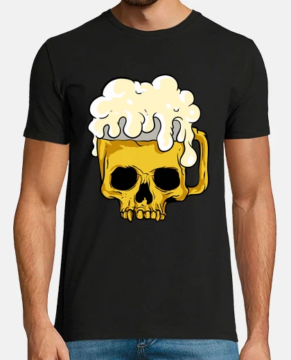 Camiseta Cerveza Calavera Pirata Alcohol Fiesta Beer