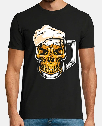 Camiseta Cerveza Calavera Pirata Alcohol Fiesta Beer