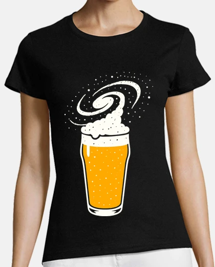 Camiseta Cerveza y Galaxia Via Lactea Espumosa
