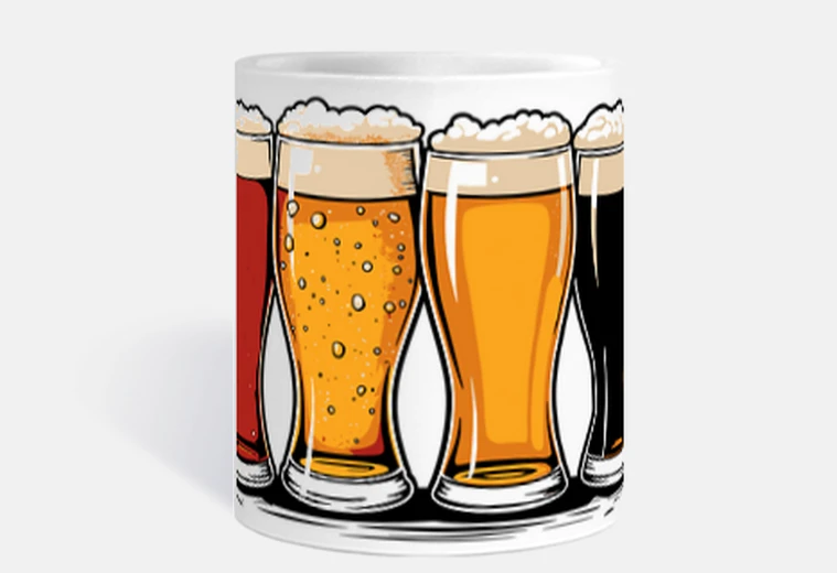 Taza cervezas marrón ámbar rubia media taza café té mate