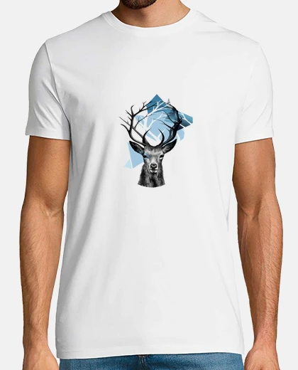 T-shirt cervi, albero e triangoli