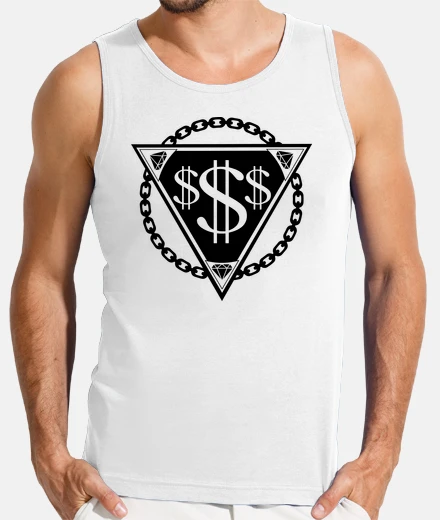 Tee-shirt cha&icirc;ne dollar et diamants noirs