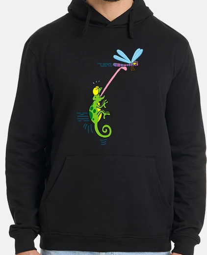 Hoodie chameleon and dragonfly