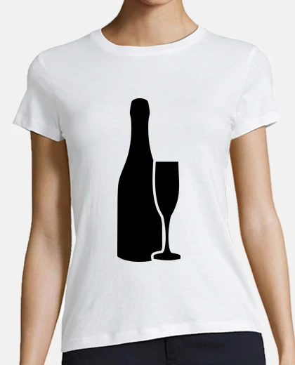 T-shirt champagne bottle glass