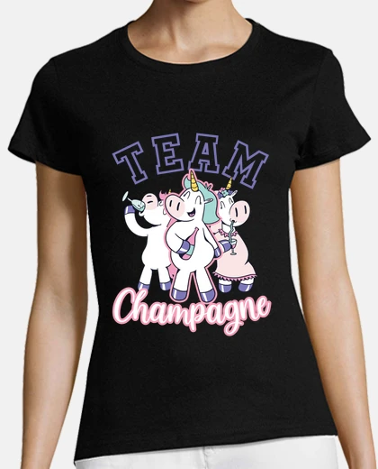 Playera champán despedida de soltera unicornios