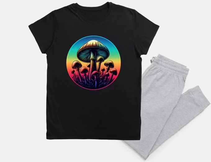 Pyjama champignon psychédélique rétro