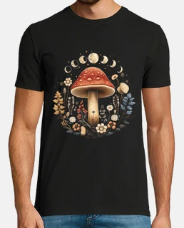 champignon et phases de lune, vintage, tendance mode actuelle , balade au bord de la rivière, 