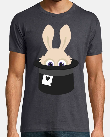 Tee-shirt chapeau haut de forme de lapin / as de 