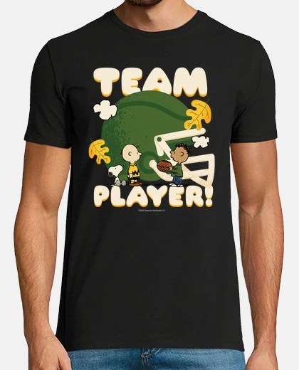 T-shirt Charlie brown Snoopy player di squadra