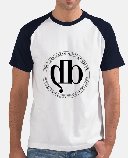 T-shirt charlie hb man, baseball style, white and navy blue
