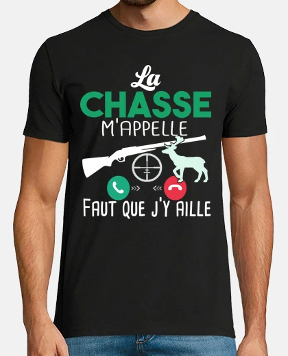 Tee-shirt Chasse Chasseur Fusil Humour Cerf