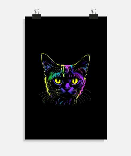Poster chat américain à poil dur touche de cou