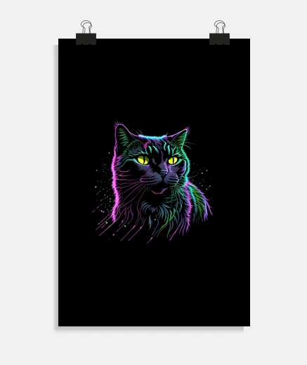 Poster chat américain à poil dur touche de cou
