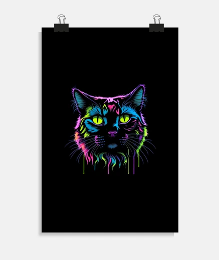 Poster chat américain à poil dur touche de cou