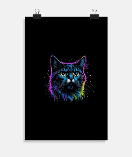 Poster Chat Bobtail américain aux éclaboussure