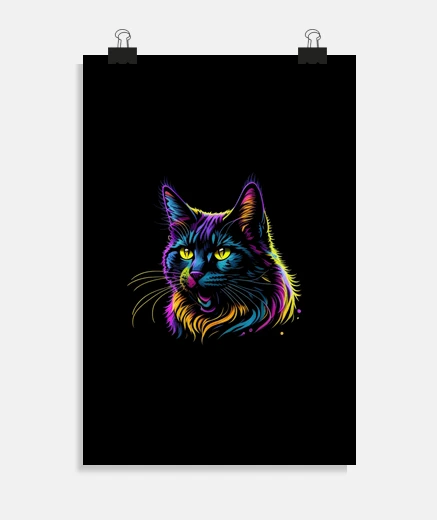 Poster Chat Bobtail américain aux éclaboussure