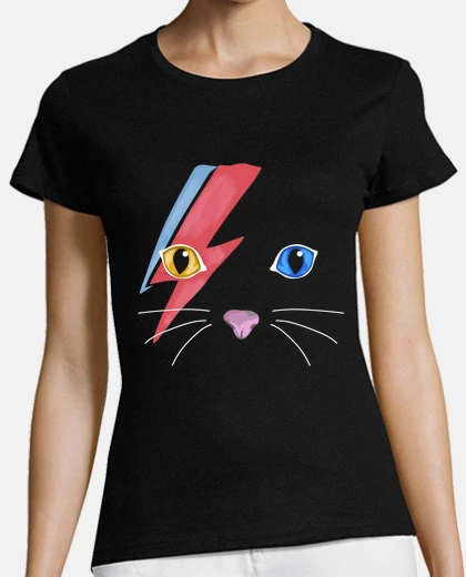 Tee-shirt chat bowie