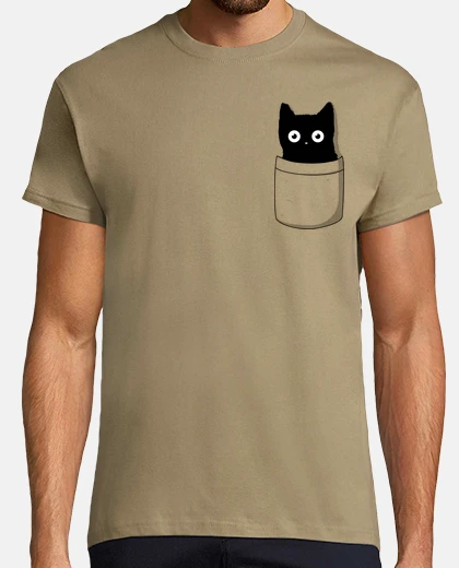 Tee-shirt chat dans la poche