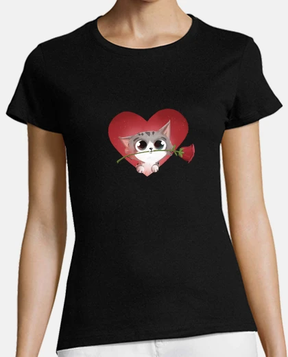 Tee-shirt chat de la saint valentin