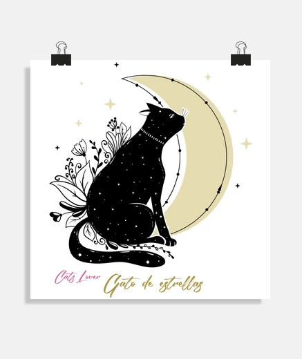Poster chat de lune