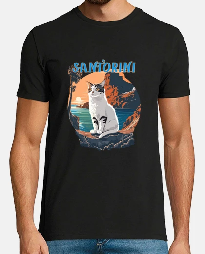 Tee-shirt chat de santorin
