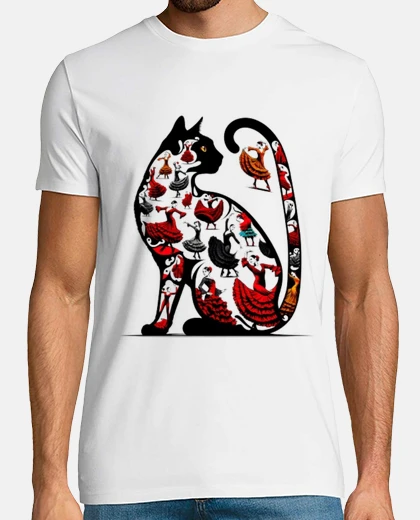 Tee-shirt chat espagnol danseuse de flamenco