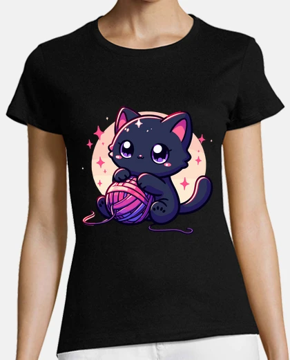 Tee-shirt chat et chat kawaii tricoté avec pelote