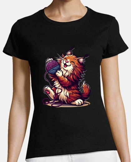 Tee-shirt chat et chat kawaii tricoté avec pelote