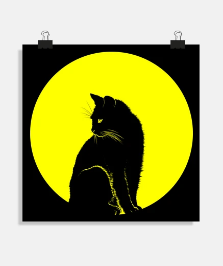 Poster chat et lune