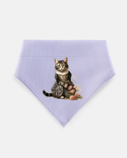Mascotas chat habillé en femme fleurs cottagecore chats gris