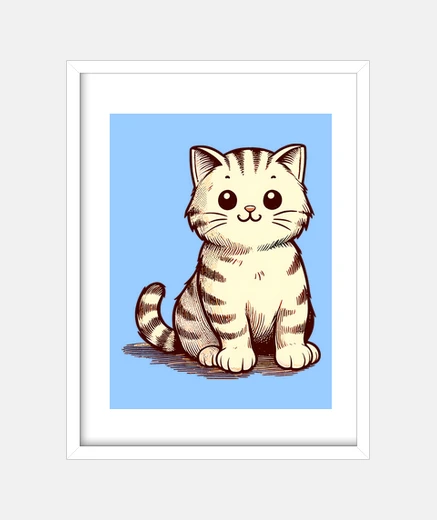 Cadre chat heureux