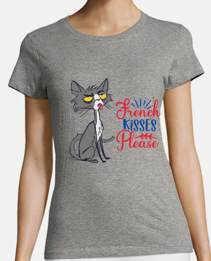Tee-shirt chat impertinent qui veut un bisou, chats malins, canaille, chapardeur ,