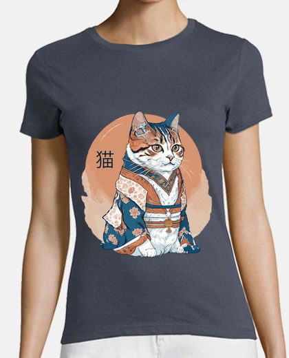 Tee-shirt chat japonais portant des vêtements tra
