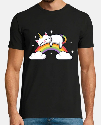 Tee-shirt chat licorne qui fait la sieste