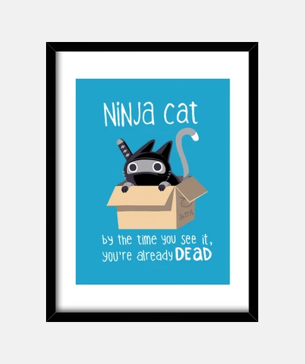 Cadre chat ninja - mignon kitty japon - meme