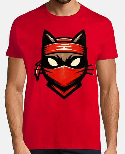Tee-shirt chat ninja japonais rétro style vintage